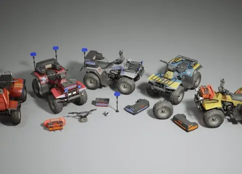 交通工具 第14卷 - 全地形车（低多边形版） Vehicles VOL.14- ATV Vehicles (Low Poly)