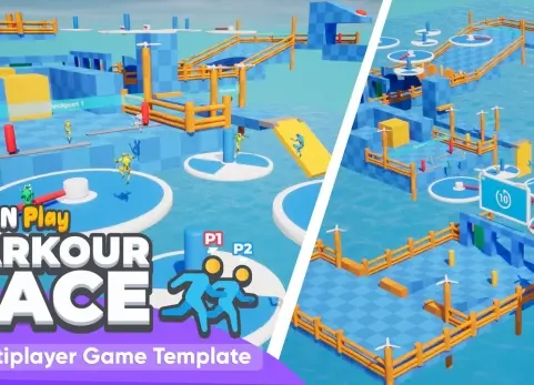 跑酷竞速 - 多人联机蓝图游戏模板 Parkour Race - Multiplayer Blueprint Game Template - Platformer - By Kekdot