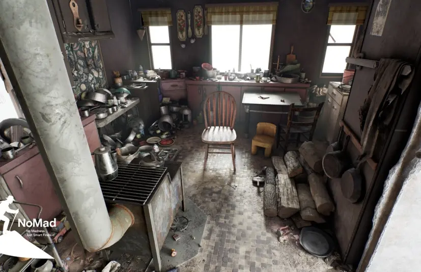 写实风格的末世风室内场景 Realistic Post-Apocalyptic Interior Environment