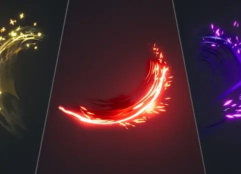 280种挥剑特效素材包 第一卷 280 Sword Slashes VFX Pack Vol. 1