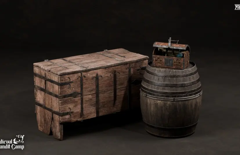 中世纪道具合集 第4卷——可拾取木箱 Medieval Props Vol. 4 - Wooden Chests (Lootable)