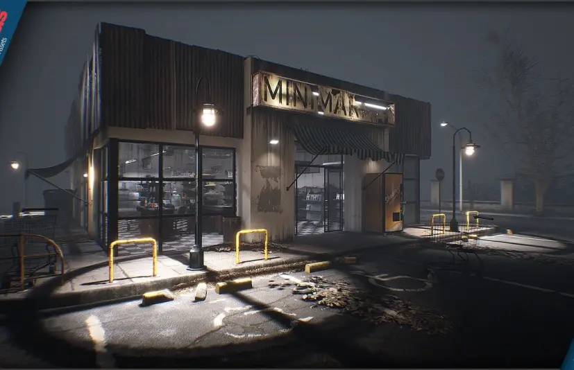 复古粗砺风小型超市——完整场景素材 Old & Gritty Mini Market – Complete Environment