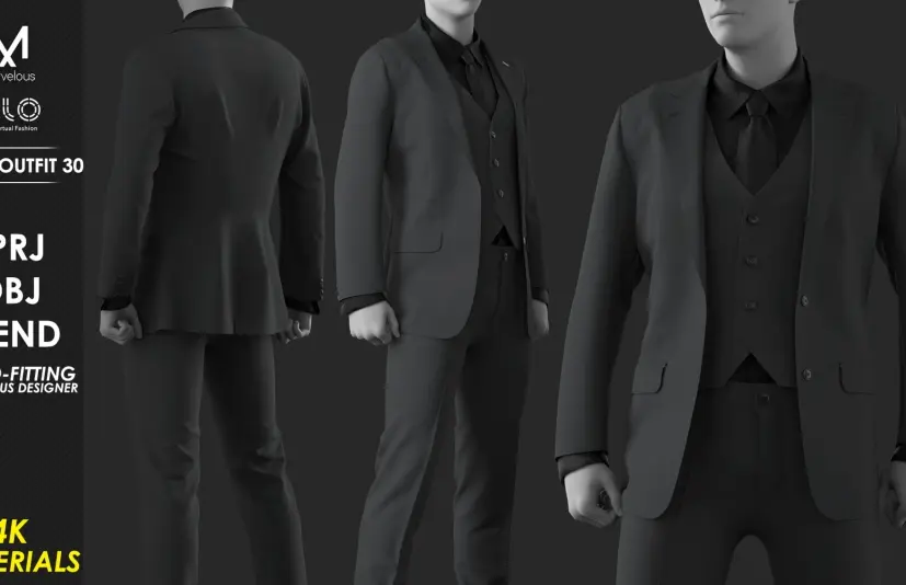 男士穿搭30——惊艳款——CLO项目文件 Men's Outfit 30 - Marvelous - CLO Project file