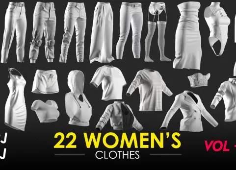 22款女装 - 第4卷 - 惊艳系列 - CLO项目文件 22 Women's Clothes - VOL 4 - Marvelous - CLO Project file