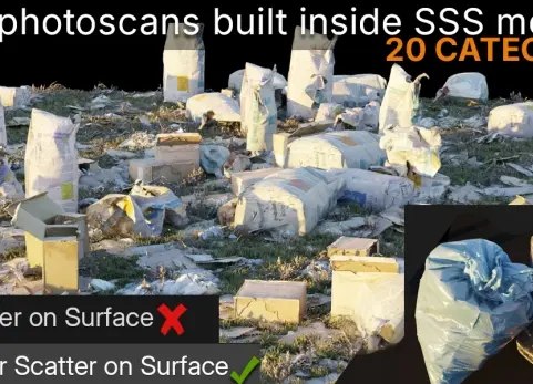 blender表面超级散射，400+光扫描覆盖20个类别 - Super Scatter On Surface, 400+ Photoscans Covering 20 Categories