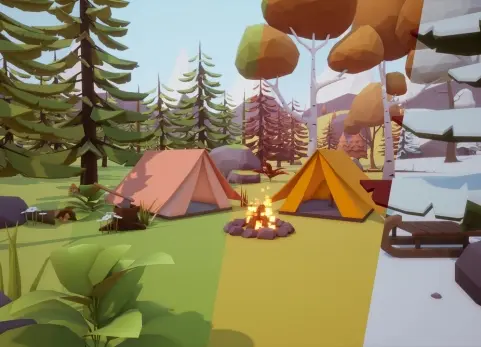 低多边形 四季自然 - Low Poly 4 Seasons Nature