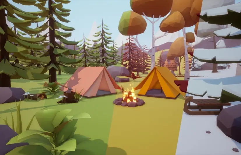 低多边形 四季自然 - Low Poly 4 Seasons Nature