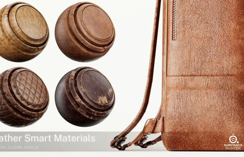 Substance Painter 皮革智能材质 - Leather Smart Materials for Substance painter   vol1 - 2