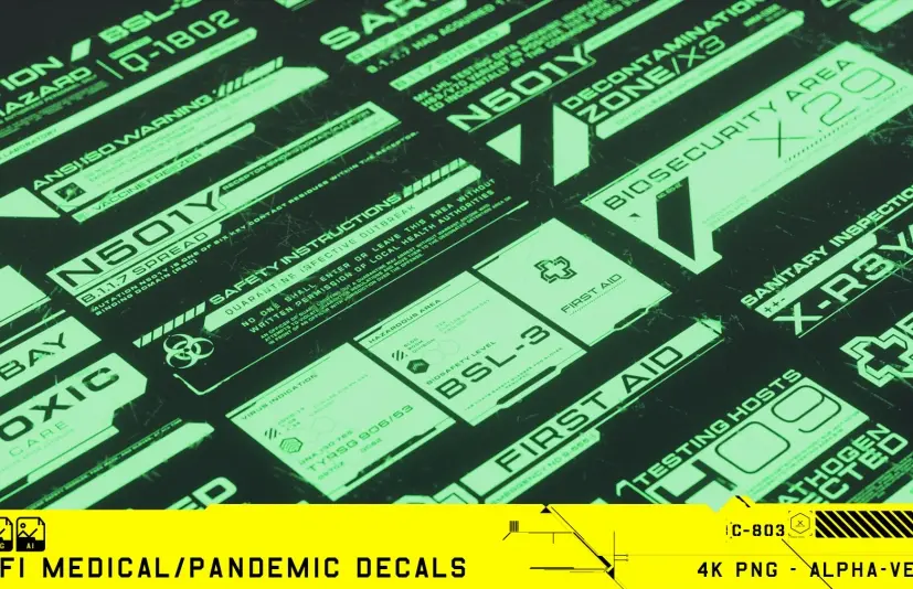 科幻医疗疫情主题贴纸 SCIFI MEDICAL PANDEMIC DECALS