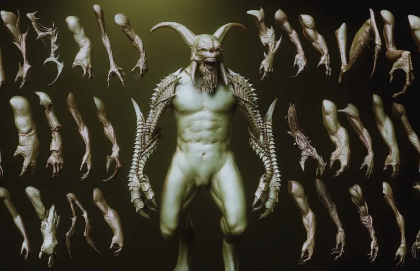 ARMS - 33款角色与生物手臂 Zbrush插入网格笔刷 ARMS - 33 Character & Creature arms Zbrush Insertmesh Brush