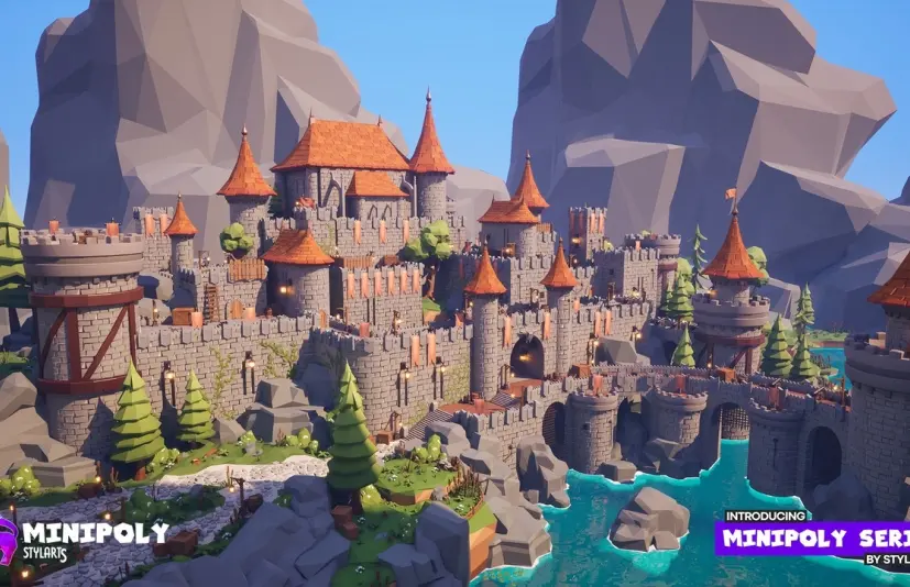 迷你多边形系列 - 神话城堡（风格化低多边形场景） - Minipoly Series - Mythic Castle ( Stylized Lowpoly Environment )