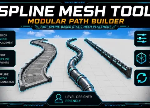 样条网格工具——模块化路径构建器 - Spline Mesh Tool – Modular Path Builder