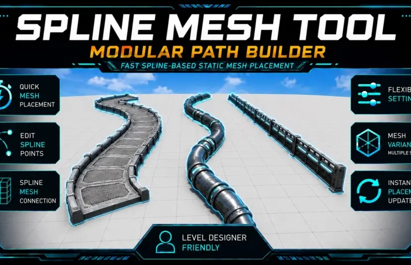 样条网格工具——模块化路径构建器 - Spline Mesh Tool – Modular Path Builder