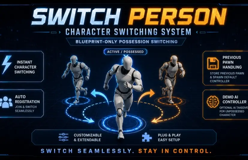 Switch Position Human 角色切换——人物切换系统 - Switch Person – Character Switching System - CG3DA
