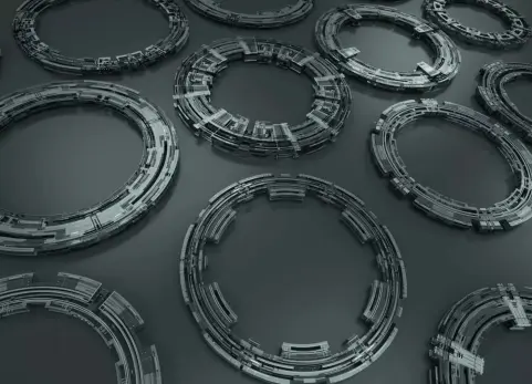 87种风格化的圆形3D图形模型 - Tech Circles TC4 3D model