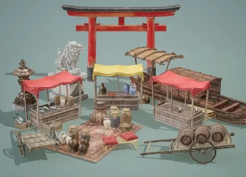 日本封建时代外景道具 第一卷 Feudal Japan Exterior Props Vol1