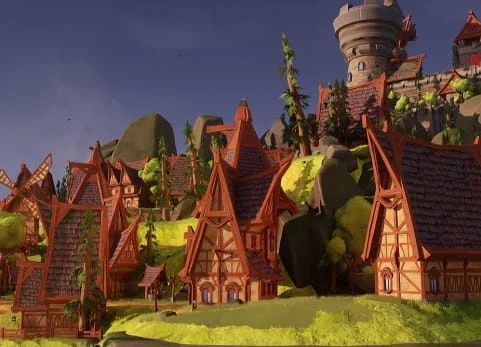 风格化海岛城堡场景 - Stylized Island Castle Environment ( Stylized Island Castle Land Isle Isle 3D )