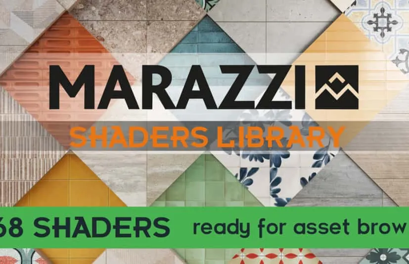 Blender材质资产库（瓷砖、石材、陶瓷材质） - Marazzi Shaders Library-Tiles Stone Ceramic-Asset Browser