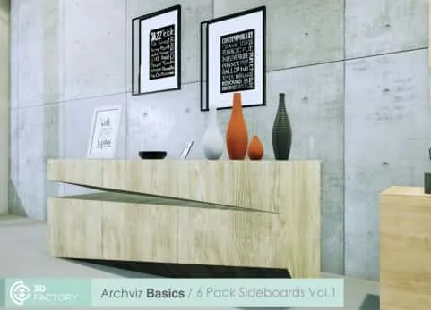 包餐具柜模型 ArchViz Basics - 6 Pack Sideboards