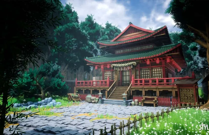 风格化日本神社 - Stylized Japanese Shrine