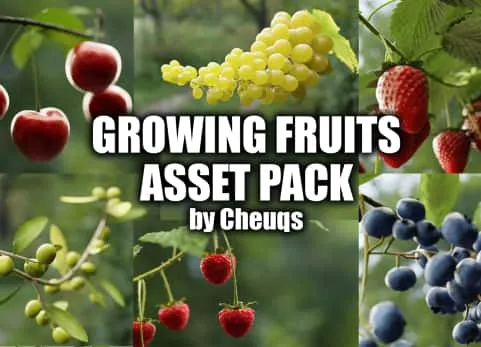 《果实生长》动画资产包  - Growing Fruits - Geo Nodes Curve Asset Pack