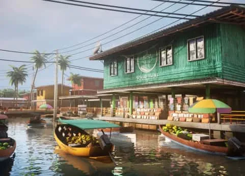 东南亚泰国水上市场 - Thai Floating market South east Asia