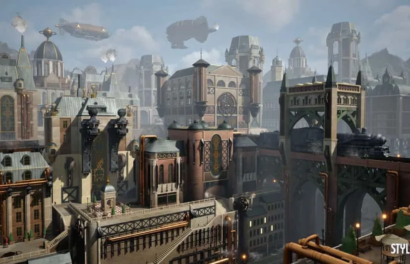 风格化蒸汽朋克城市 - Stylized Steampunk City