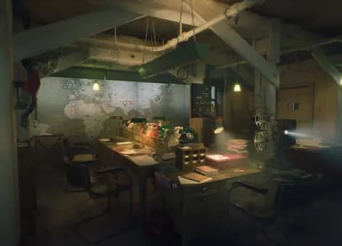 二战指挥室 - WW2 Command Room – Modular Military Interior Environment