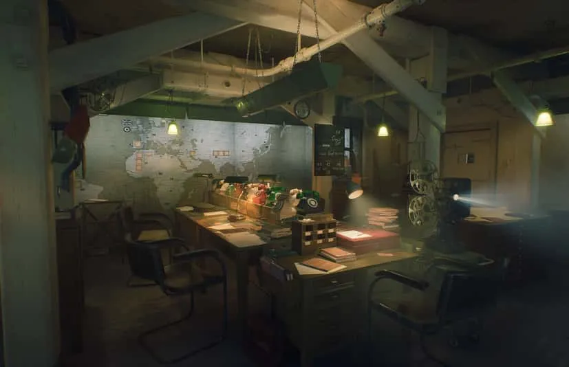 二战指挥室 - WW2 Command Room – Modular Military Interior Environment