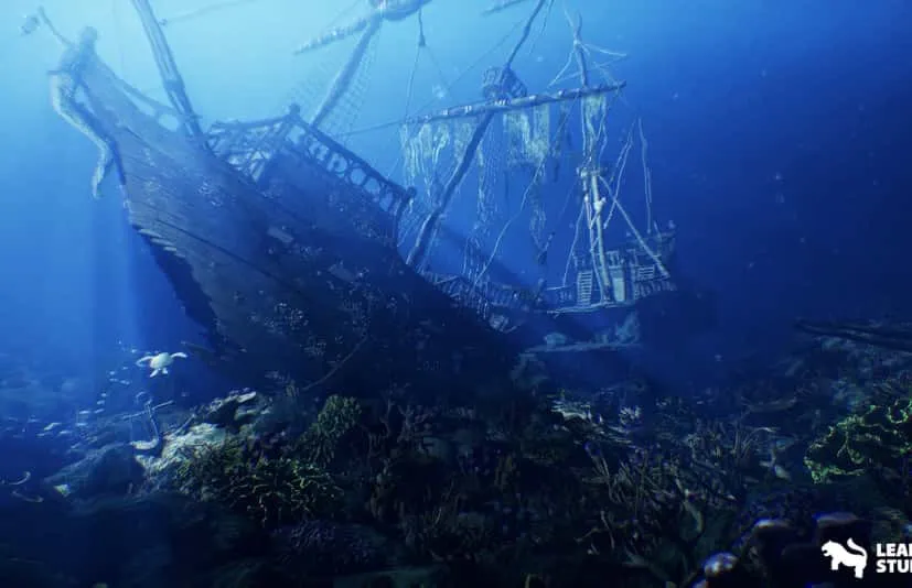 水下沉船环境 - Underwater Sunken Ship Environment ( Underwater Sunken Ship Ship Underwater )