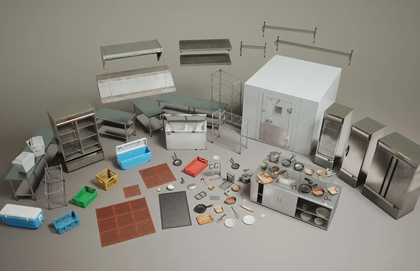 餐厅 第一卷 - 食物准备 - Restaurant VOL.1 - Food Prep (Nanite and Low Poly)