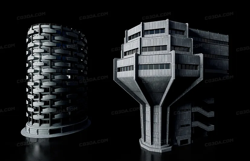 反乌托邦科幻建筑-Brutalist
