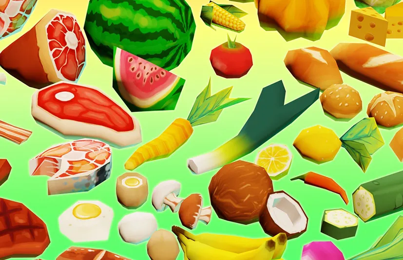 卡通食物水果蔬菜肉肠面包模型 - FANTASTIC - Food Pack
