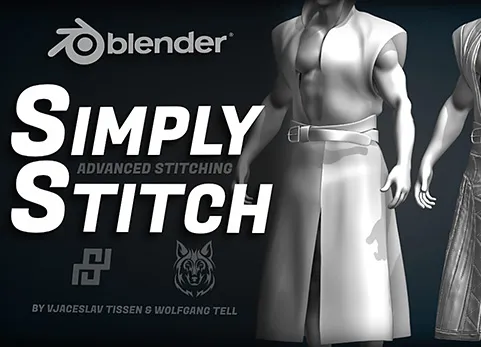Blender插件 Simply Stitch 1.2简单缝纫服装缝合衣服装缝线针迹