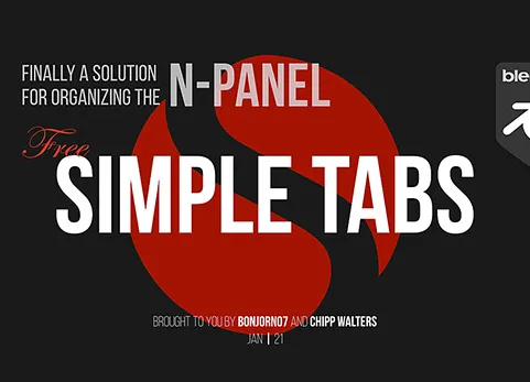 Blender插件 Simple Tabs 1.24 N面板管理侧边栏标签