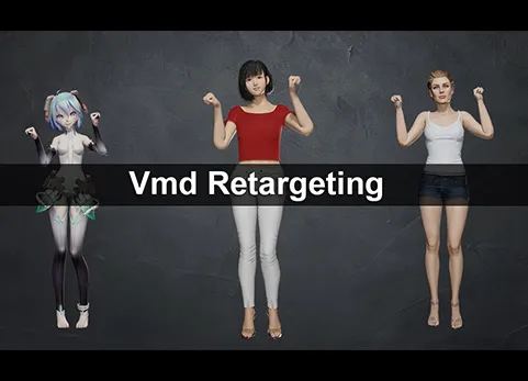 Blender插件 三维模型动作重新定位工具 Vmd Retargeting v1.24.2