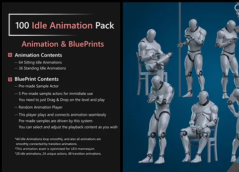 100 个空闲动画包 - 100 Idle Animation Pack