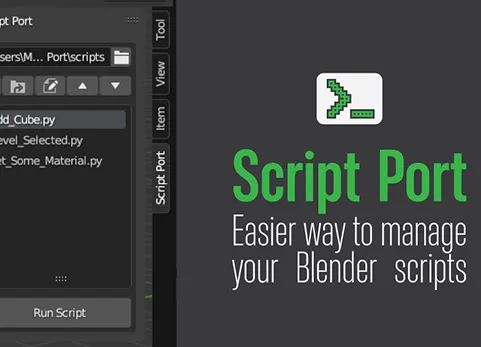 在Blender中管理Python脚本 Script Port v1.0