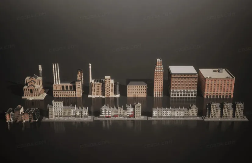 工业时代城镇建筑-Mini Kit Boroughs