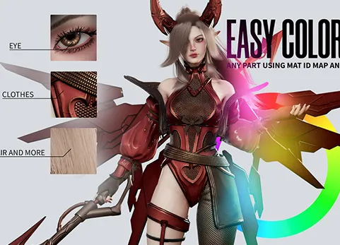 赛博魅魔镰刀性感女孩动画模型 - Cosmo Succubus Girl