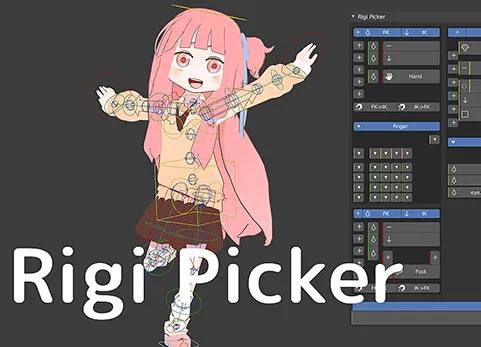 Blender插件 Rigi Picker 1.12 绑定拾取器Rigify选择骨骼姿势
