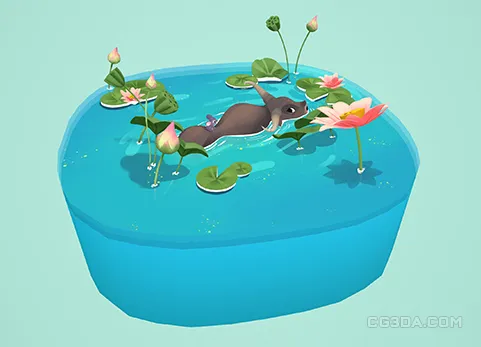 荷塘水牛