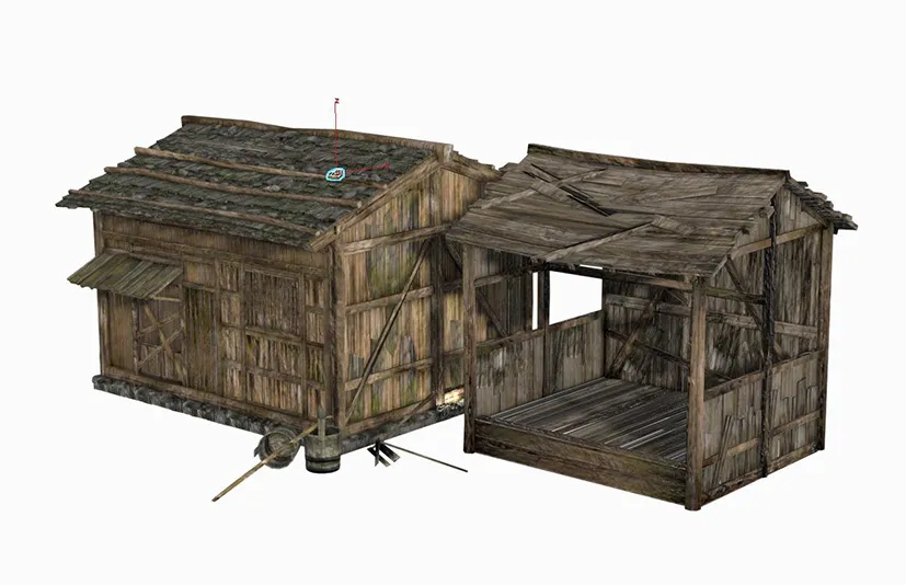 木制农舍古建筑 - An ancient wooden farmhouse in Asia