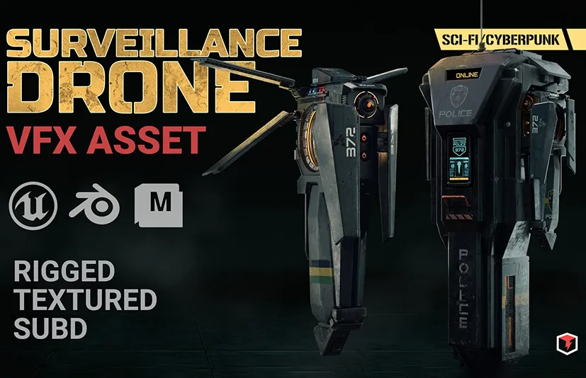 无人侦察机 - Surveillance Drone (VFX Asset)