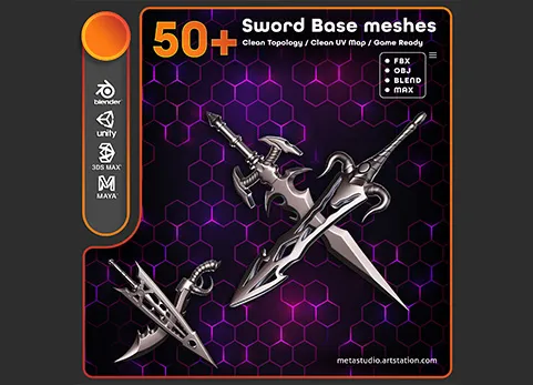 50+剑武器基础包 - 50 Sword Base Mesh