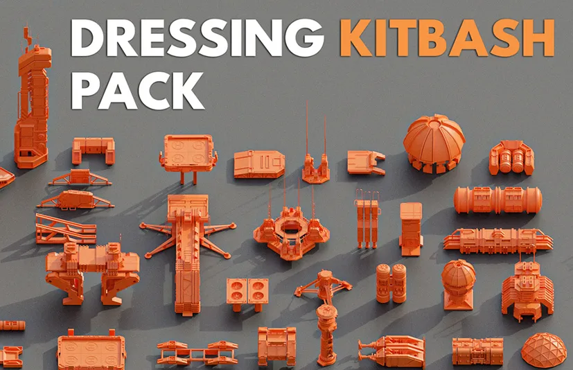 科幻建筑：模块化 Kitbash 包 - Sci-Fi Buildings: Modular Kitbash Pack