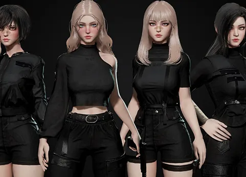赛博朋克特工科技女孩角色 Techwear Girls