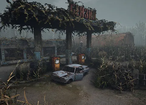 后启示录沼泽森林工业区车库 - Swampy industrial zone