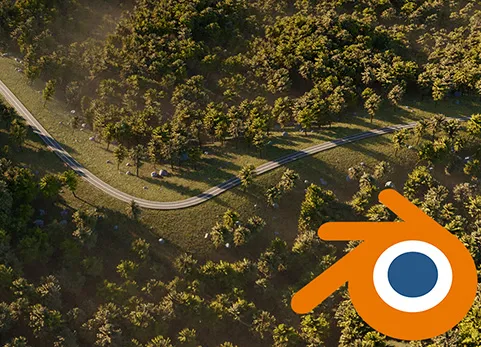 高度模块化的森林道路场景 Highly Modular Forest Road Scene (Blender & Cycles Exclusive)