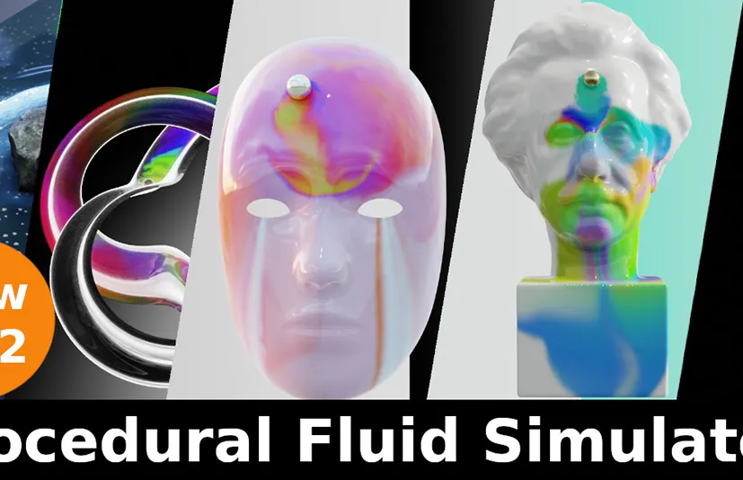 blender预设 Procedural Fluid Simulators v2.1 程序化流体资产